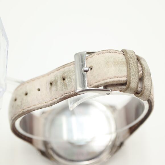 Guess Clear Dial Multicolor Numbers 45mm Watch White Leather with New Battery - Picture 12 of 16